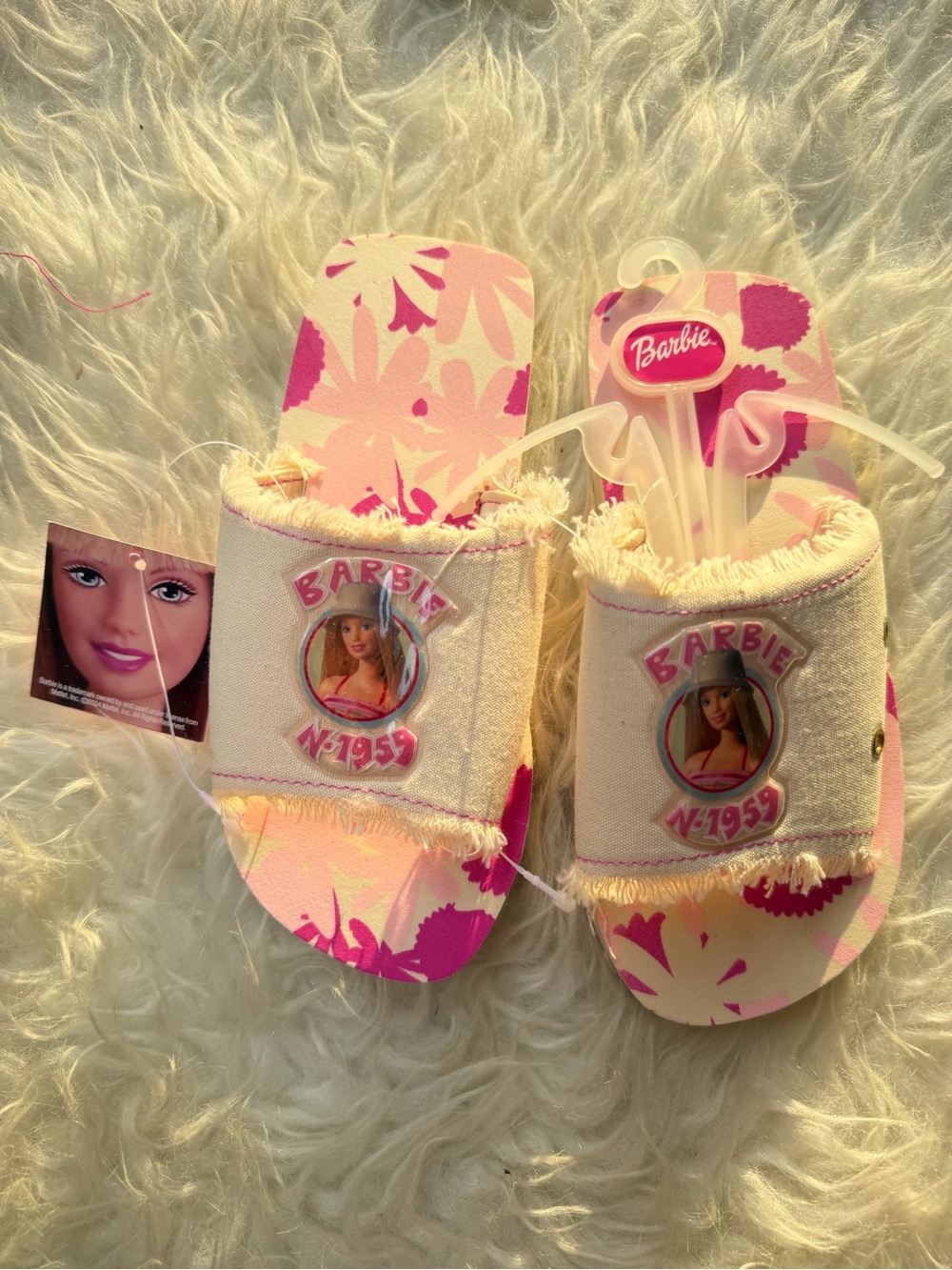 Barbie Pink Floral Slide Sandals Y2K  for Kids